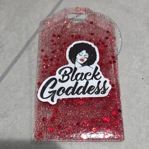 🧳🎒Red Glitter 'Black Goddess' Luggage/Backpack Tag